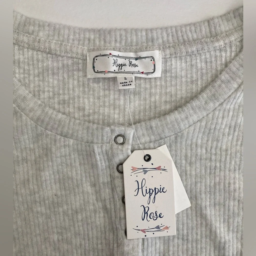 Hippie Rose | NWT Women’s Henley Soft Ribbed Long Sleeve Top